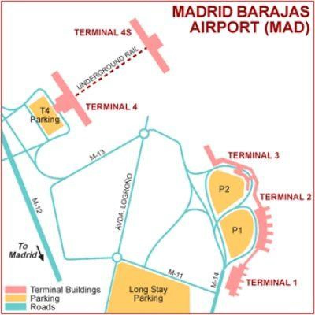 მადრიდის აეროპორტის ტერმინალის რუკა