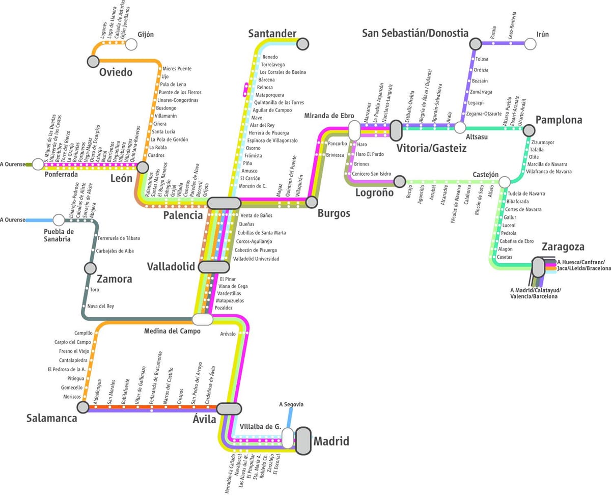 რუკა მადრიდის renfe