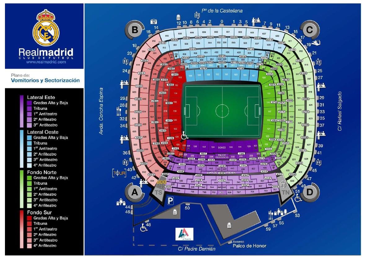 santiago bernabeu გახდა სტადიონი რუკა
