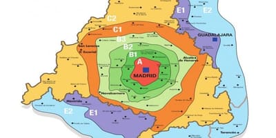 მადრიდის ზონაში t რუკა