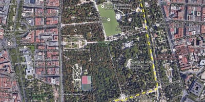 Retiro პარკი მადრიდის რუკა